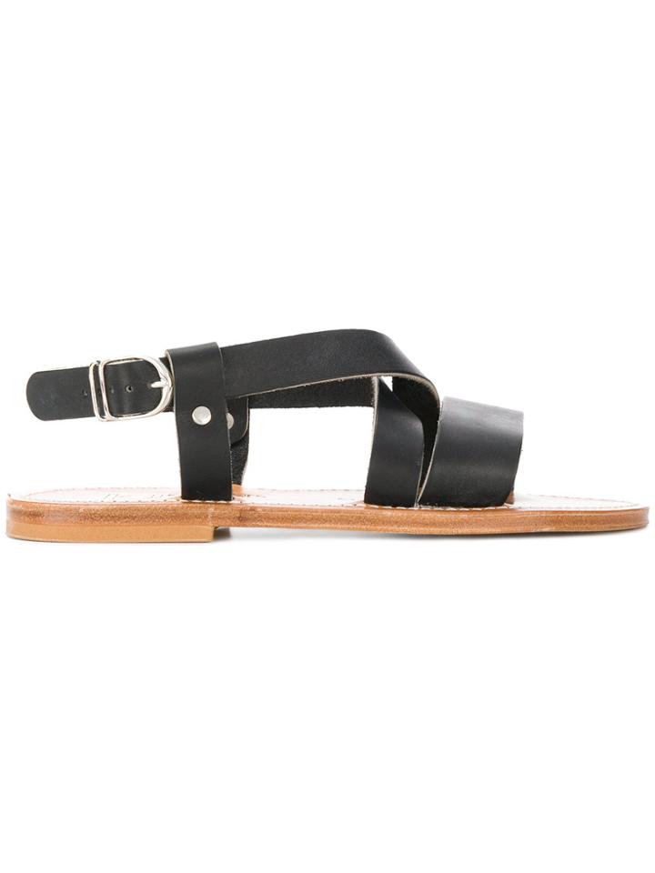 K. Jacques Flat Sole Summer Sandals - Black