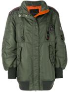 Ermanno Scervino Oversized Embroidered Trim Bomber Jacket - Green