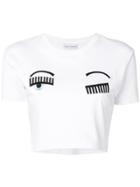Chiara Ferragni Cropped Winking Eye T-shirt - White
