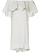 Comme Moi Off The Shoulder Ruffled Dress - Grey