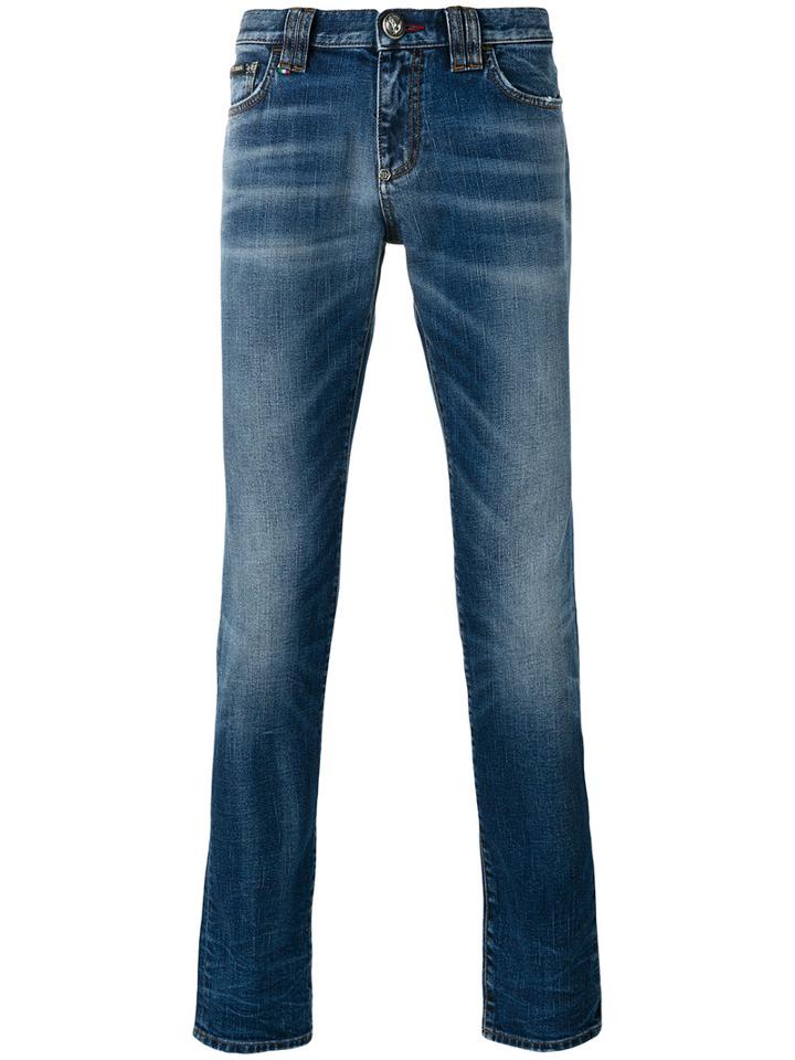 Philipp Plein - 'so Much' Skinny Jeans - Men - Cotton/polyester/spandex/elastane - 34, Blue, Cotton/polyester/spandex/elastane
