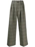 Plan C Prince Check Trousers - Green