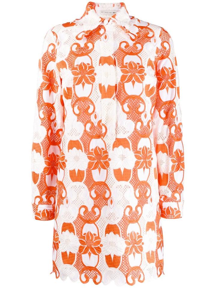 Etro Floral Embroidered Dress - White