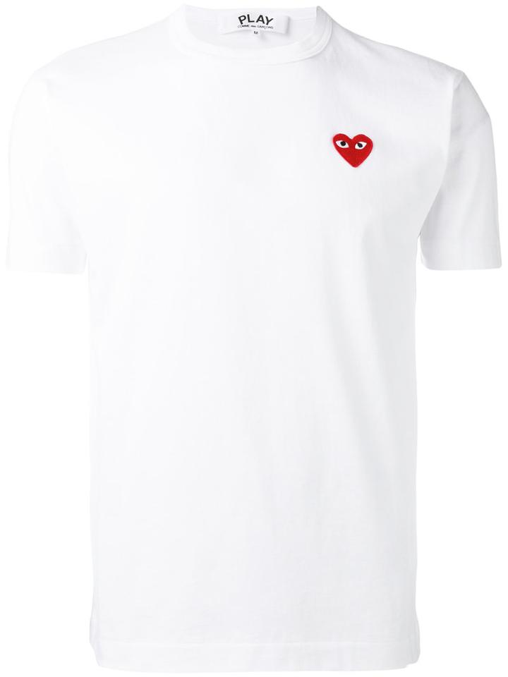 Comme Des Garçons Play - Heart Logo Patch T-shirt - Men - Cotton - M, White, Cotton