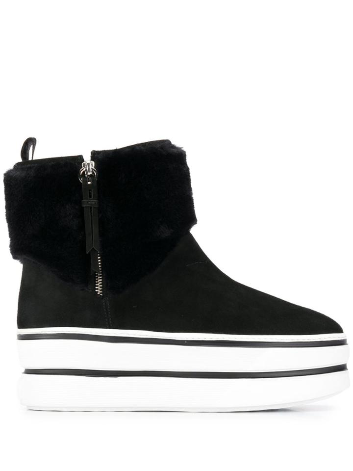 Hogan Donna Flatform Boots - Black