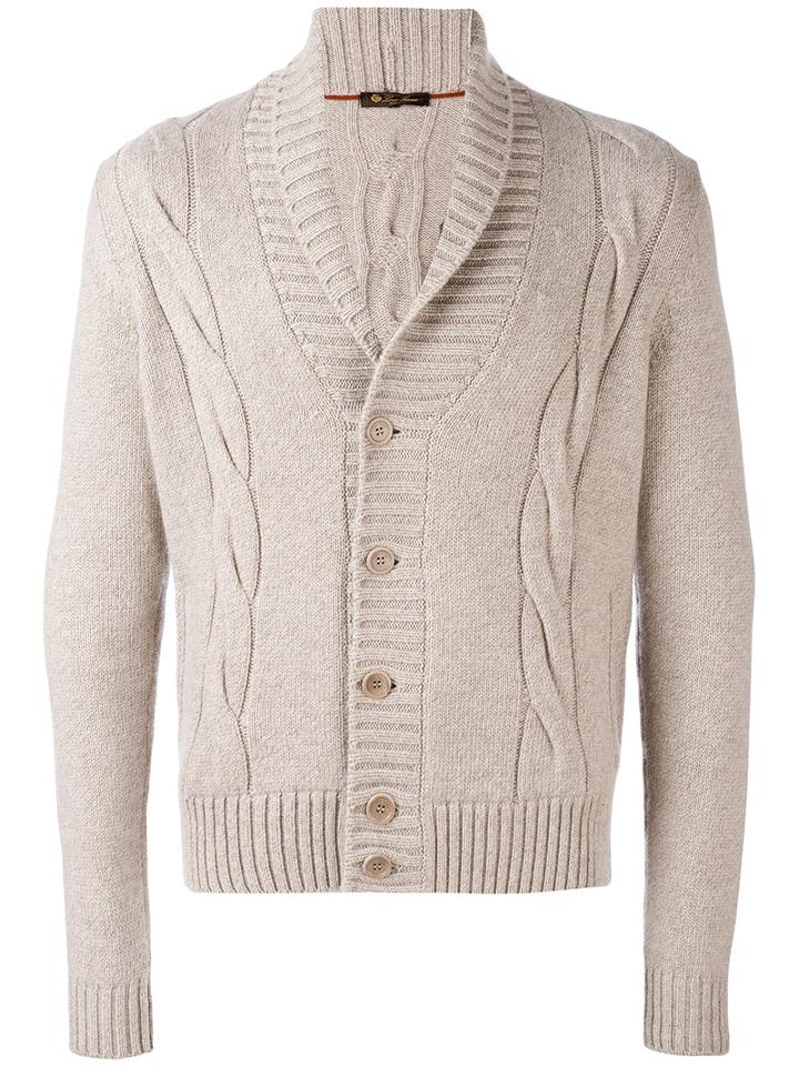 Loro Piana - Cable Knit Cardigan - Men - Cashmere/goat Skin - 46, Nude/neutrals, Cashmere/goat Skin