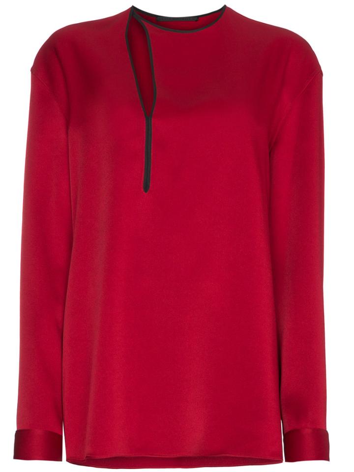 Haider Ackermann Silk Cut Out Detail Top - Red