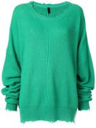 Unravel Project Oversized Distressed Jumper - Green