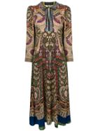 Etro Symmetrical Print Maxi Dress - Nude & Neutrals
