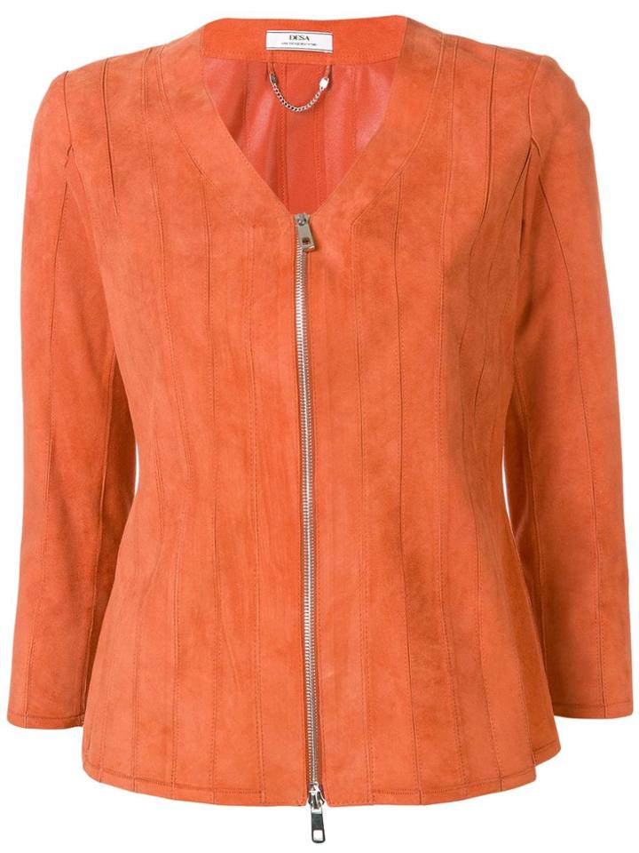 Desa 1972 Suede Fitted Jacket - Orange