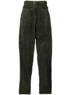 Versace Vintage 1980's Tapered-leg Trousers - Green