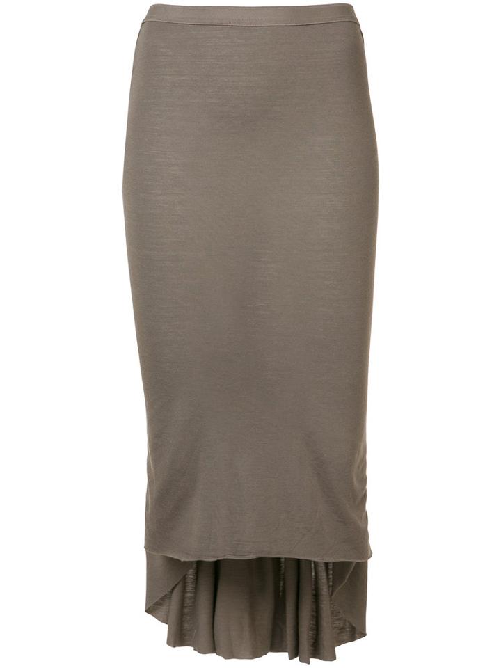 Rick Owens Lilies - Pleated Detail Skirt - Women - Cotton/polyamide/viscose - 38, Grey, Cotton/polyamide/viscose