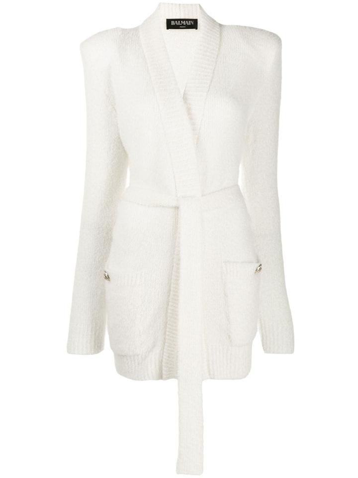 Balmain Open Front Cardigan - White