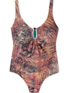 Lygia & Nanny Open Back Printed Swimsuit, Women's, Size: 44, Brown, Polyamide/spandex/elastane