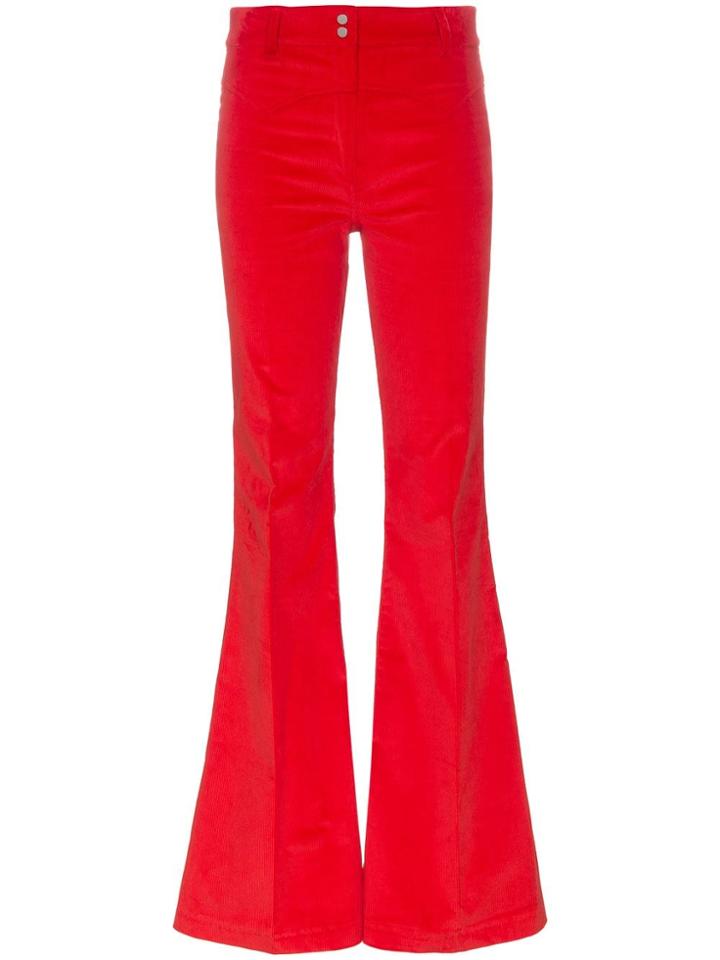 Filles A Papa Ranger Mid Rise Cotton-blend Flares - Red