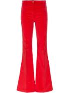 Filles A Papa Ranger Mid Rise Cotton-blend Flares - Red