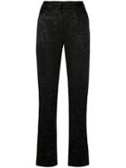 Alexa Chung Tonal Print Wide Leg Trousers - Black
