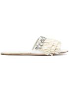 Miu Miu Ruffle-trimmed Sandals - White