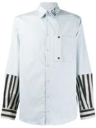 Off-white Contrast Sleeve Shirt - Blue