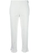 Msgm Ankle Length Pants, Women's, Size: 42, White, Cotton/polyester/spandex/elastane/polyimide