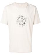 Saint Laurent Star Burst Logo Print T-shirt - Neutrals