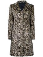 Tagliatore Animal Print Coat, Women's, Size: 44, Brown, Polyester/cupro