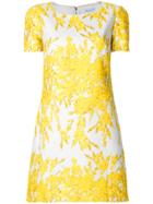 Blumarine Scalloped Floral Dress - Yellow & Orange