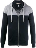 Eleventy Panelled Hoodie - Blue