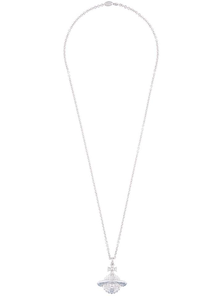 Vivienne Westwood Logo Pendant Necklace, Women's, Metallic, Brass/glass