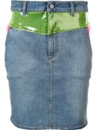 Jeremy Scott Panelled Denim Skirt, Women's, Size: 42, Blue, Cotton/other Fibers