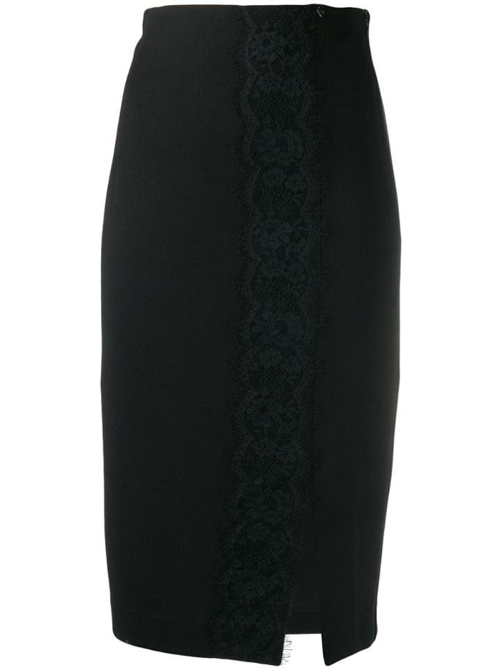 Twin-set Lace Trim Pencil Skirt - Black