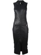Drome Zipped Leather Dress, Women's, Size: Small, Black, Lamb Skin