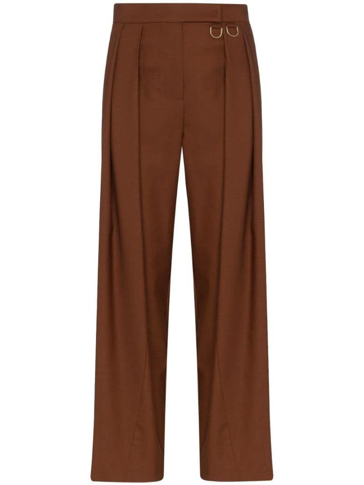 Rejina Pyo High-waisted Cropped Trousers - Brown