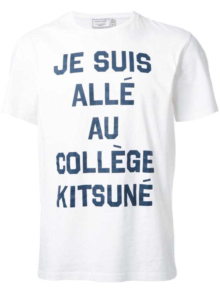Maison Kitsuné Je Suis T-shirt, Men's, Size: Medium, White, Cotton