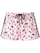 Kappa Printed Track Shorts - Pink & Purple
