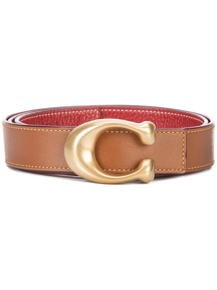 Coach Sculpted C Reversible Belt - Brown