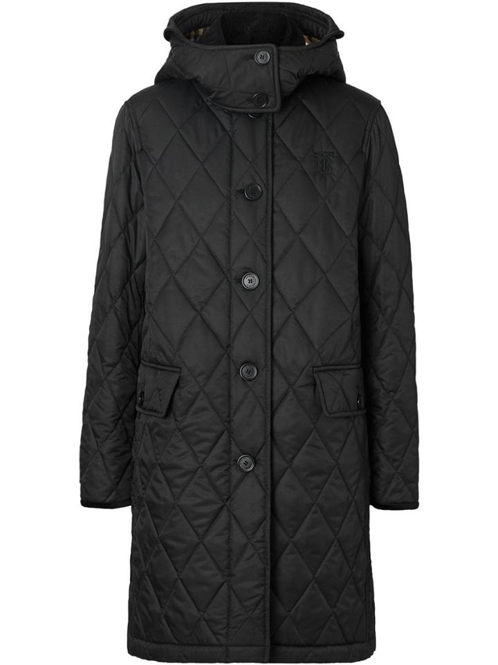 Burberry Detachable Hood Quilted Coat - Black