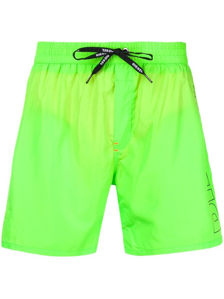 Diesel Drawstring Waist Beach Shorts - Green