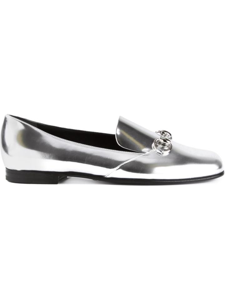 Gucci Horsebit Loafers, Women's, Size: 39.5, Grey, Calf Leather/leather