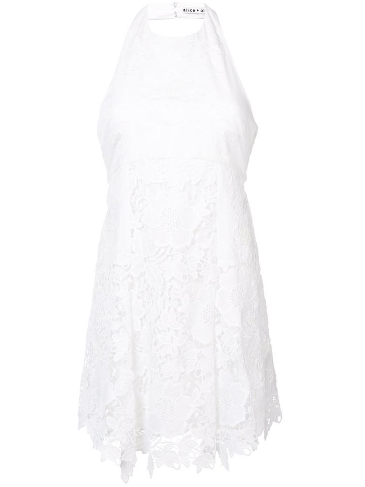 Embroidered Flared Dress - Women - Polyester/spandex/elastane - 0, White, Polyester/spandex/elastane, Alice+olivia