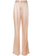 Adam Lippes Pleated Front Flared Trousers - Pink & Purple