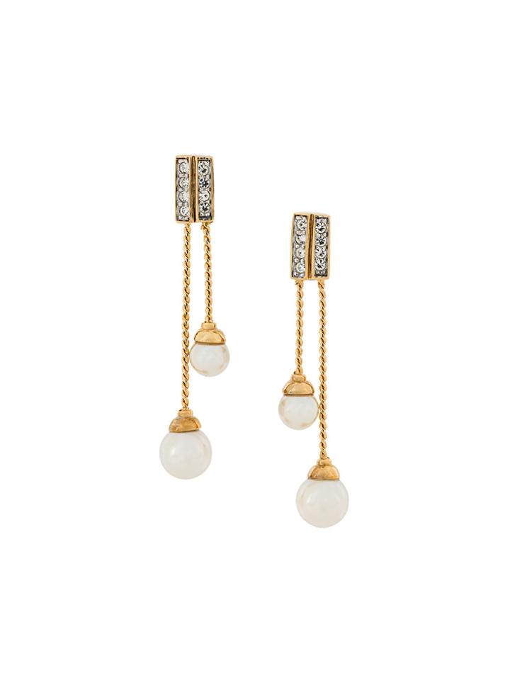 Nina Ricci Vintage 1980s Vintage Nina Ricci Drop Faux Pearl Earrings -
