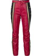 Chloé Leather Biker Trousers, Women's, Size: 36, Red, Leather