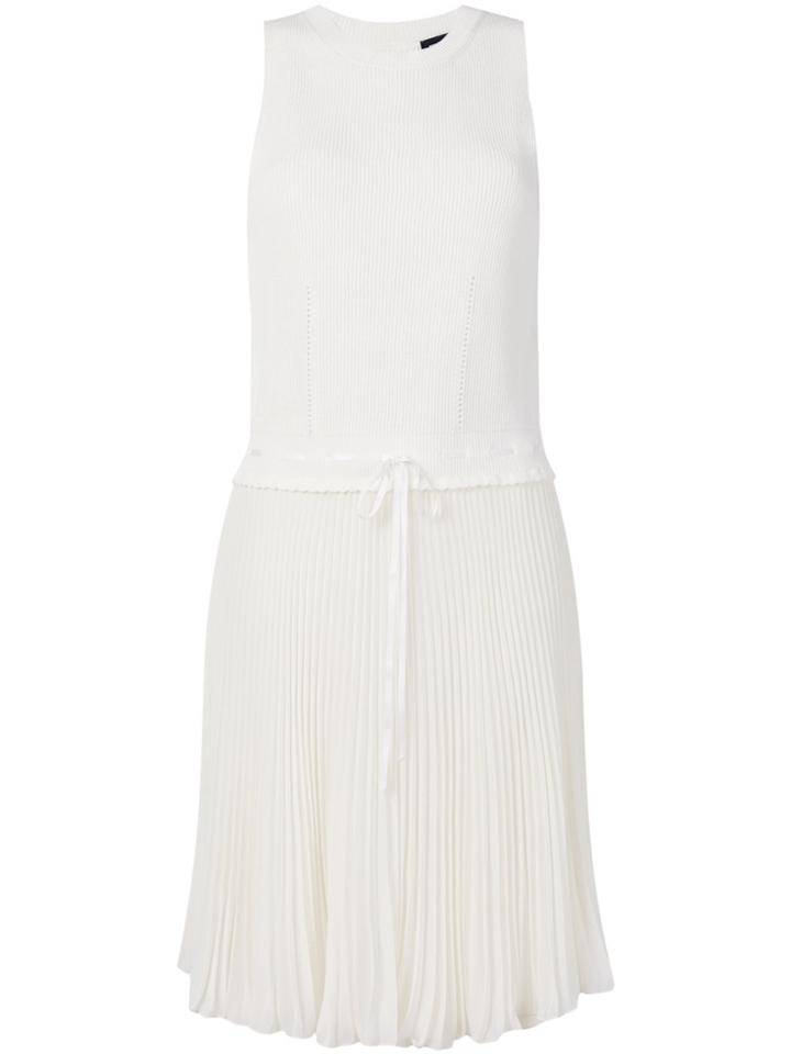 Twin-set Pleated Knitted Dress - White