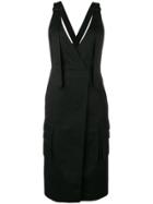 Juun.j Wrap Style Pinafore Dress - Black