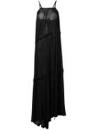 Ann Demeulemeester Blanche Pleated Maxi Dress, Women's, Size: 36, Black, Modal