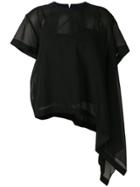 Sacai Asymmetric Panel T-shirt - Black