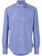 Kiton - Striped Shirt - Men - Cotton - 40, Blue, Cotton