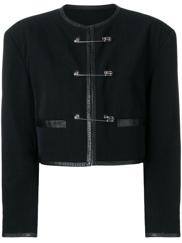 Jean Paul Gaultier Vintage Safety Pins Cropped Jacket - Black