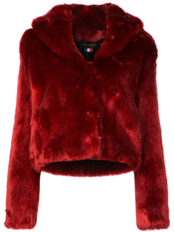 La Seine & Moi Anna Long Hair Jacket - Red